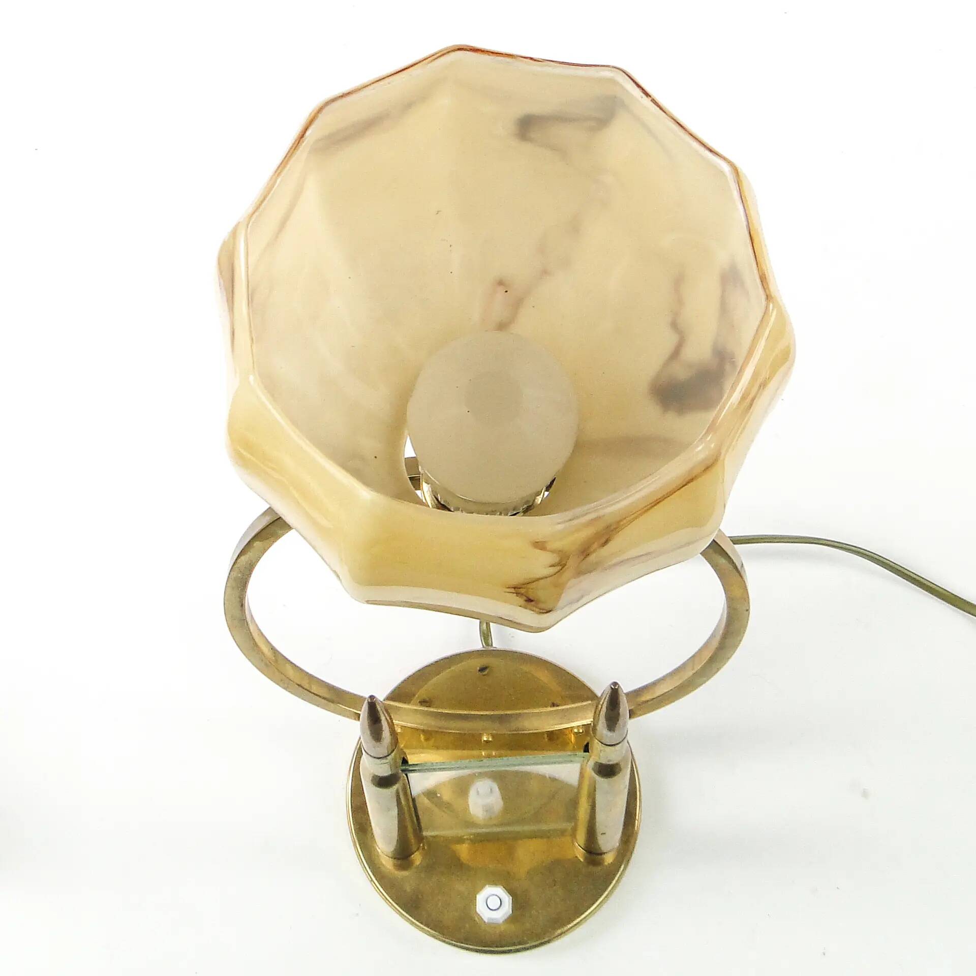 Art Deco table lamp, brass, glass, Germany, 1930s