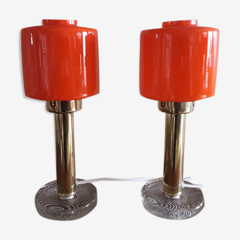 Pair of Hans-Agne Jakobsson lamps for Markaryd, Sweden, circa 1960