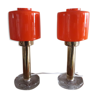 Pair of Hans-Agne Jakobsson lamps for Markaryd, Sweden, circa 1960
