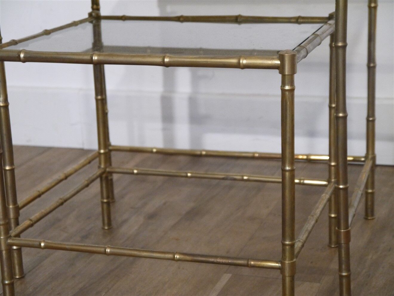 Brass nesting tables "faux bamboo" 1970
