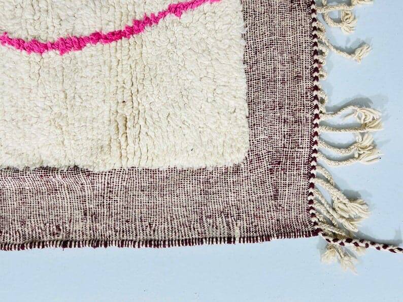 Handmade pure natural wool rug size 140 x 260 cm