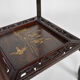 Japanese pedestal table in carved wood and lacquered panels, France, circa 1880