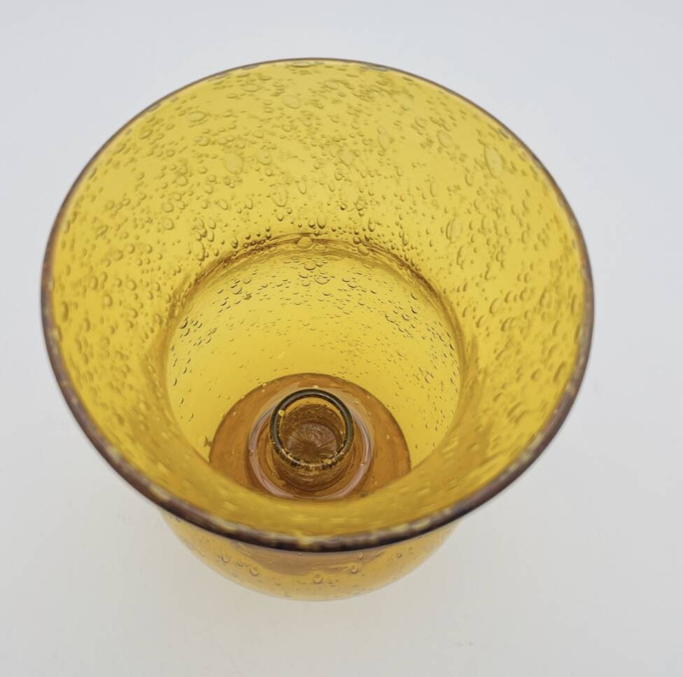 Biot orange bubble glass candle holder