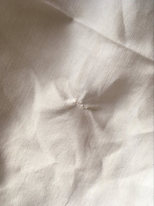 Drap fil de lin ancien avec monogramme OB