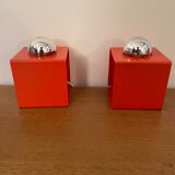Paire de lampes Minibox à poser orange Philips vintage