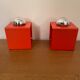 Paire de lampes Minibox à poser orange Philips vintage