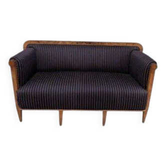 3-seater Directoire sofa, walnut wood – Good condition