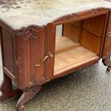 Art Deco sideboard in solid oak and glass from the 1940s.