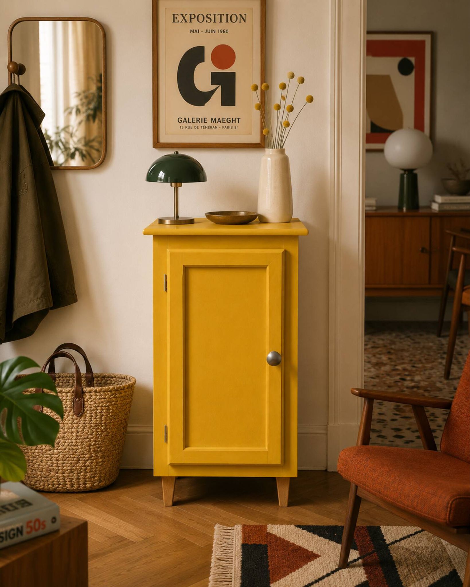 Buffet parisien art déco ocre jaune