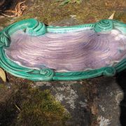 Turquoise and purple tray evoking an oyster - Art Nouveau - late 19th
