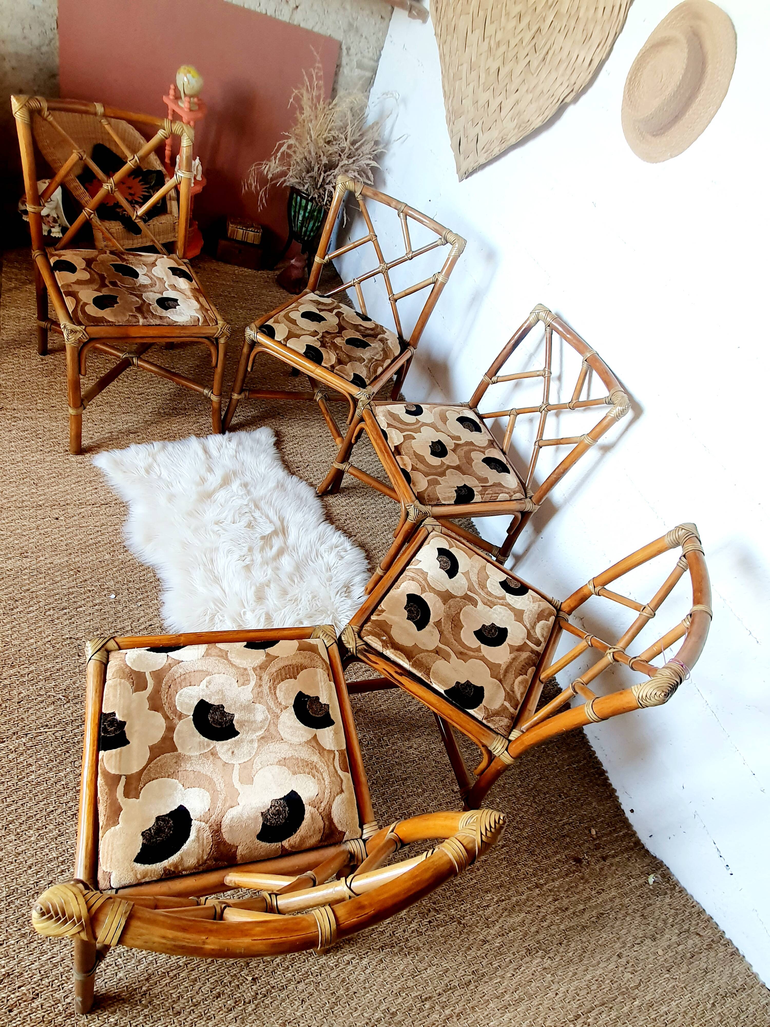 5 Bamboo chairs