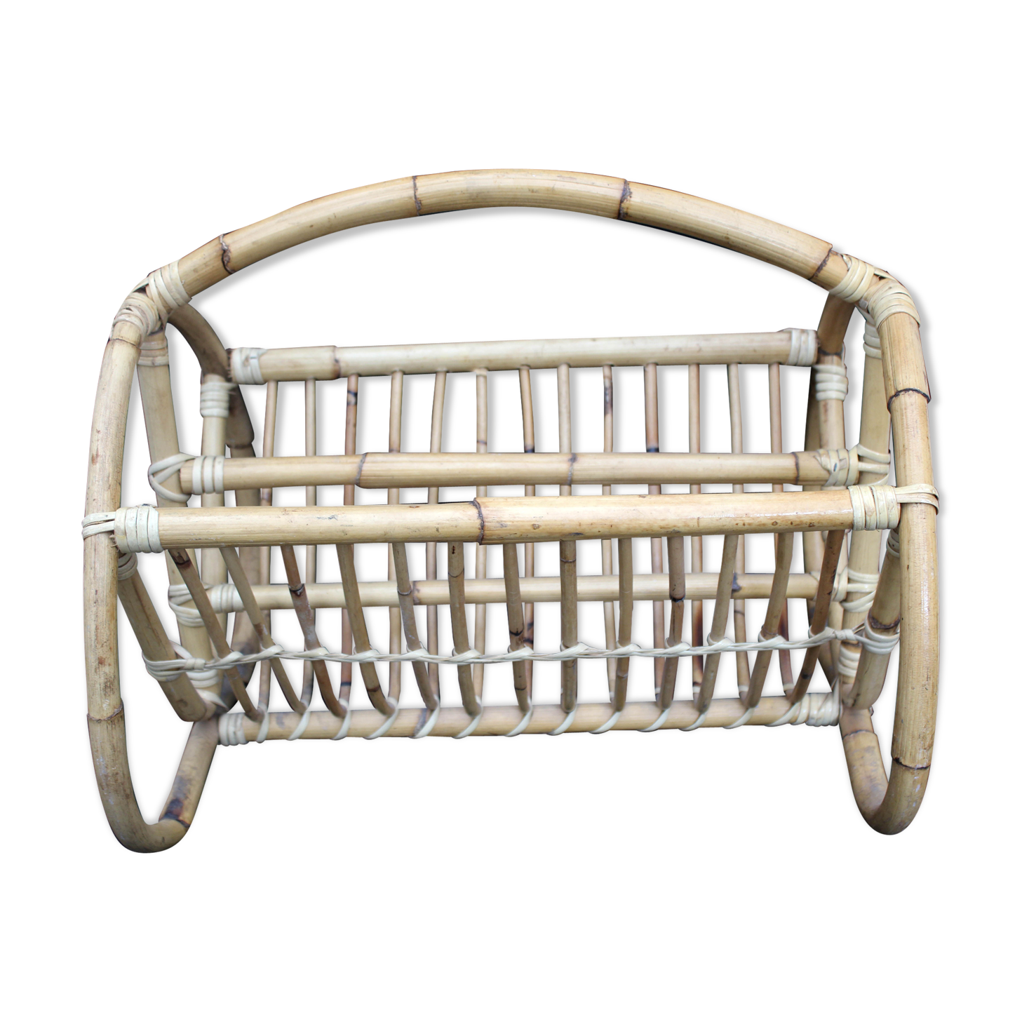 Vintage bamboo magazine holder Selency