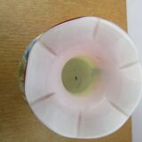 Vintage Dalian vase with curled edge and opaline interior