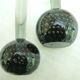 Set of 2 bubbled blown glass vases