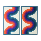 Set of 2 Fabric Panels in Verner Panton Style, 1970s