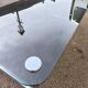 Table basse chromé et verre noir fumé space age italienne