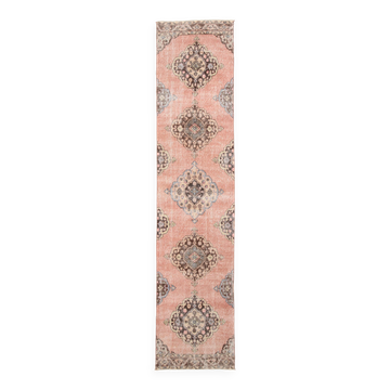3x12 Pale Red Wool Vintage Persian Runner Rug, 86x379Cm SK 5457