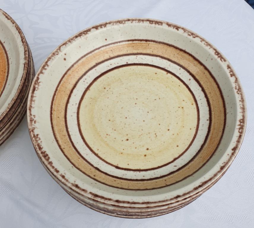 Set 11 plates Gien France model Etna spirals bohemian retro 1970