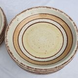 Set 11 plates Gien France model Etna spirals bohemian retro 1970