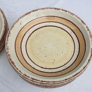 Set 11 plates Gien France model Etna spirals bohemian retro 1970