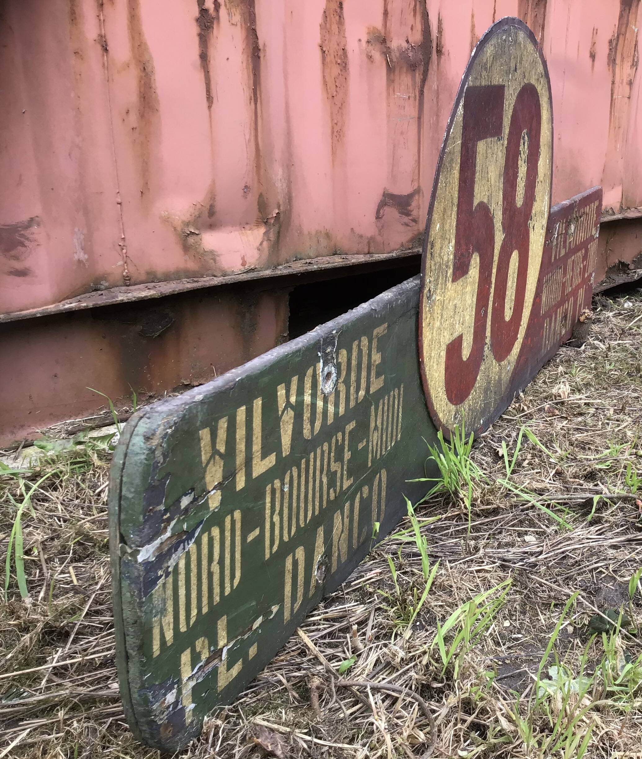 Old Brussels tram nameplate sign