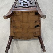 Chaise de nourrice Napoléon III, bois noirci et canevas