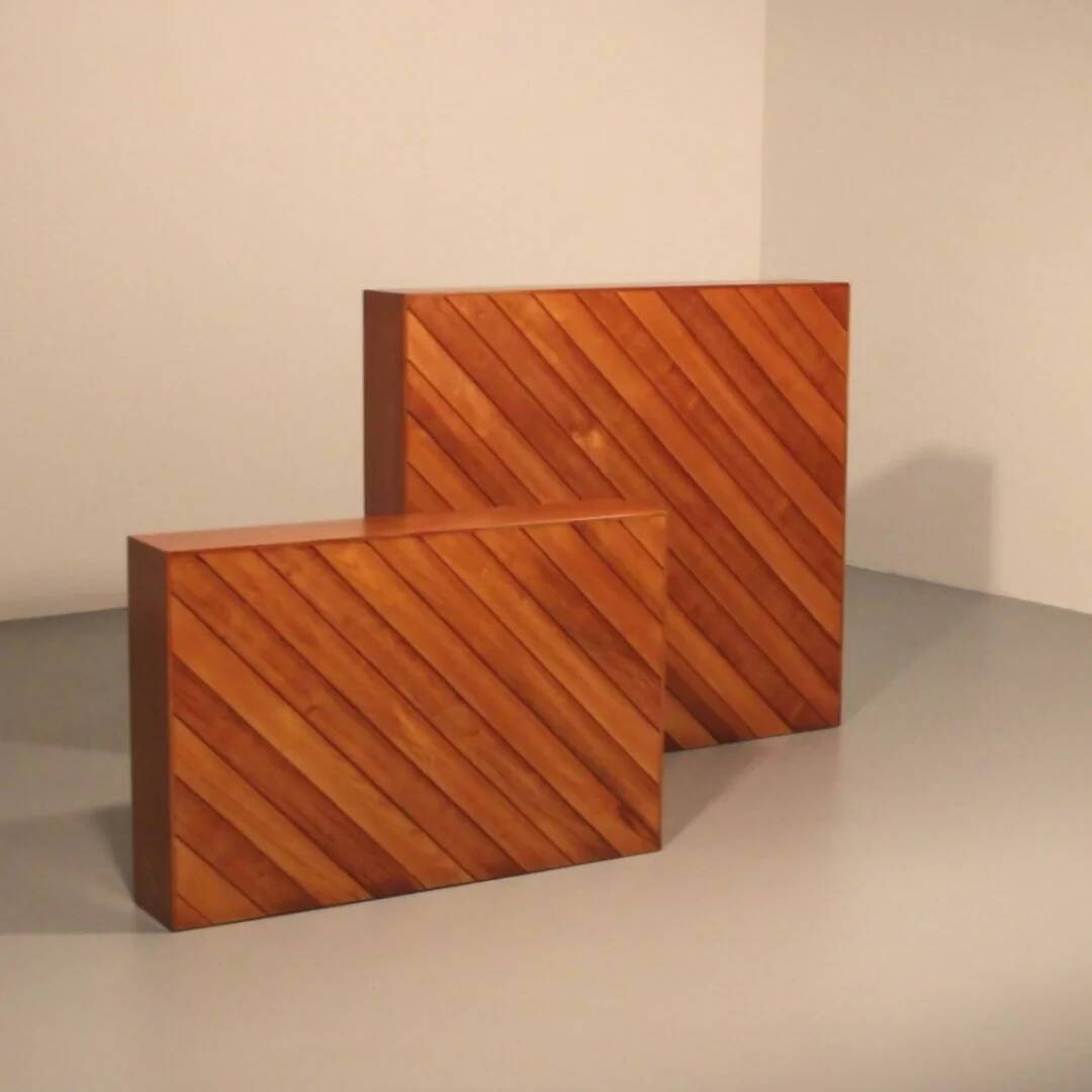 Vintage 1960s beechwood room divider with elegant slatted design