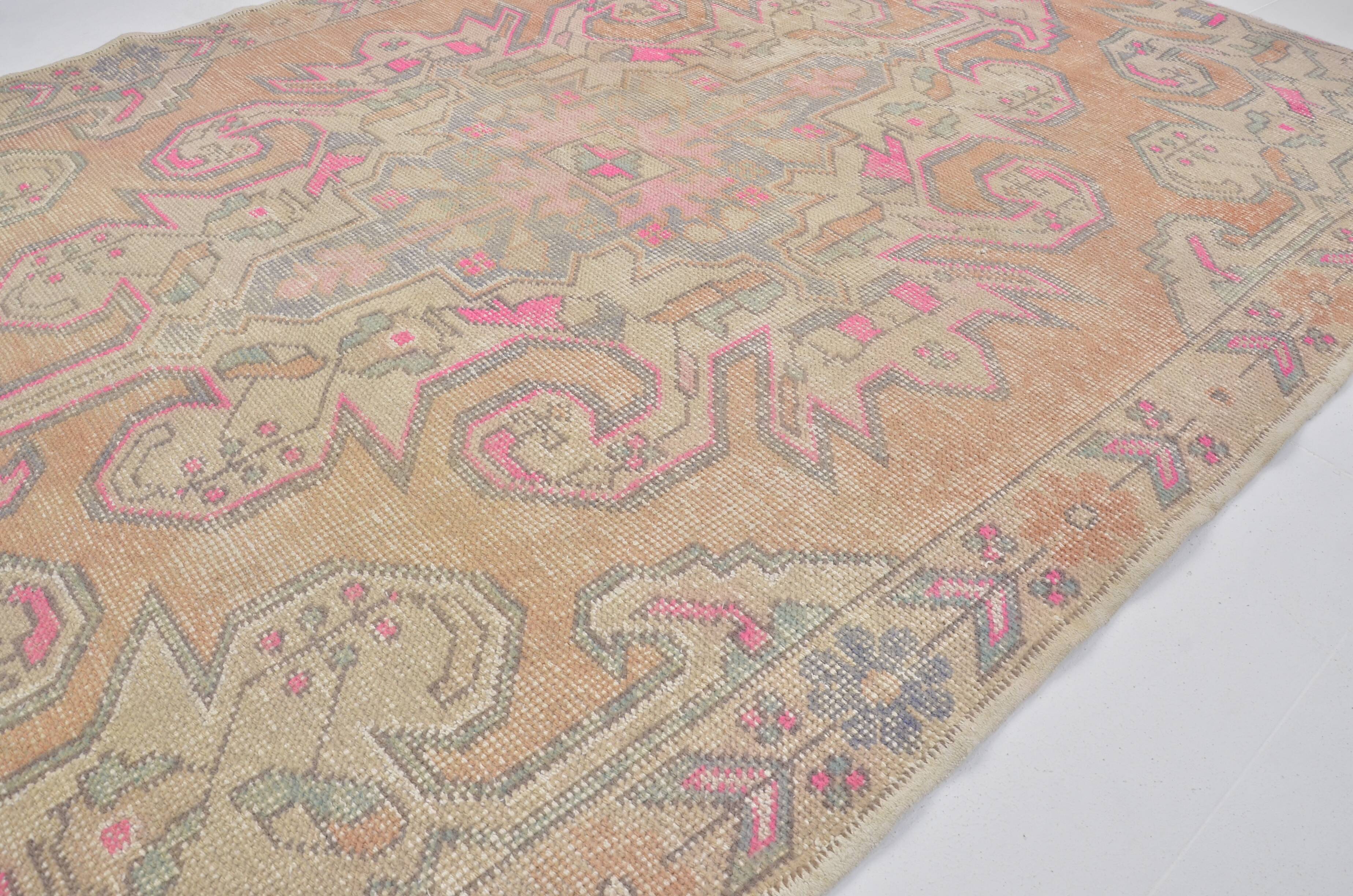 Orange & Beige Turkish Wool Rug sku 2584