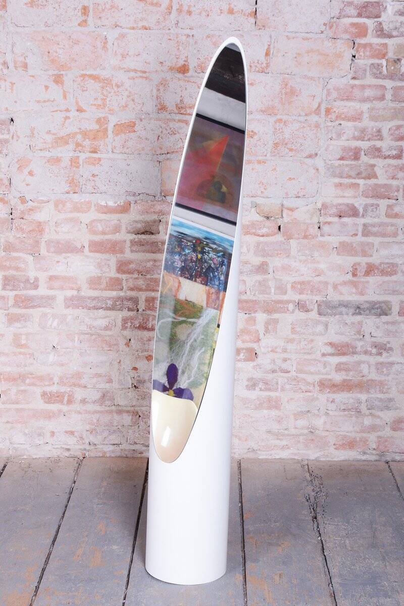 Mid-Century Modern Floor Mirror by Roger Lecal, 1970s