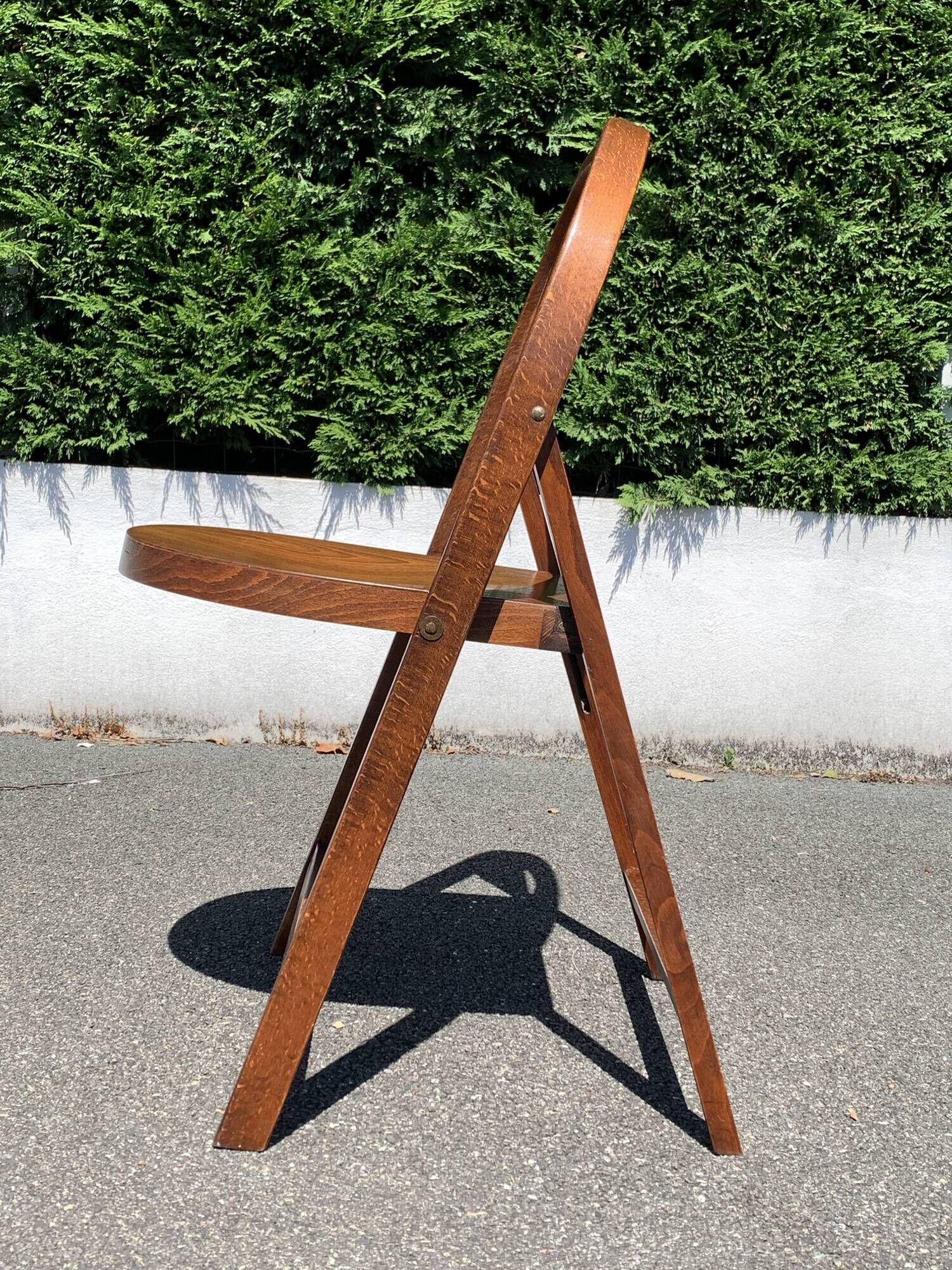 6 wooden folding chairs Stol Kamnik Yugoslavia design Zascitni Zhak