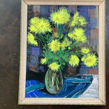 Painting vase of chrysanthemums