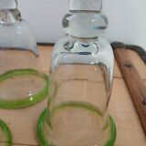 3 stemmed glasses in bubble and blown glass