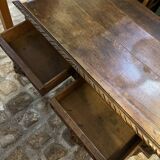 Small table / desk in Henri II style with twisted legs.