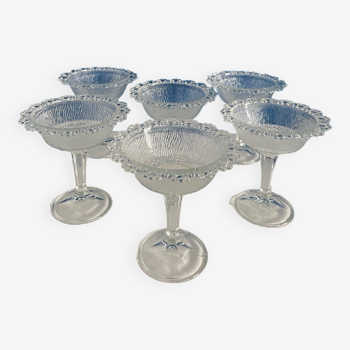 Set of 6 glass ice cream bowls