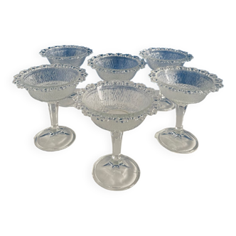 Set of 6 glass ice cream bowls