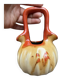 Vase soliflor double ouverture Belgique orange marron vintage