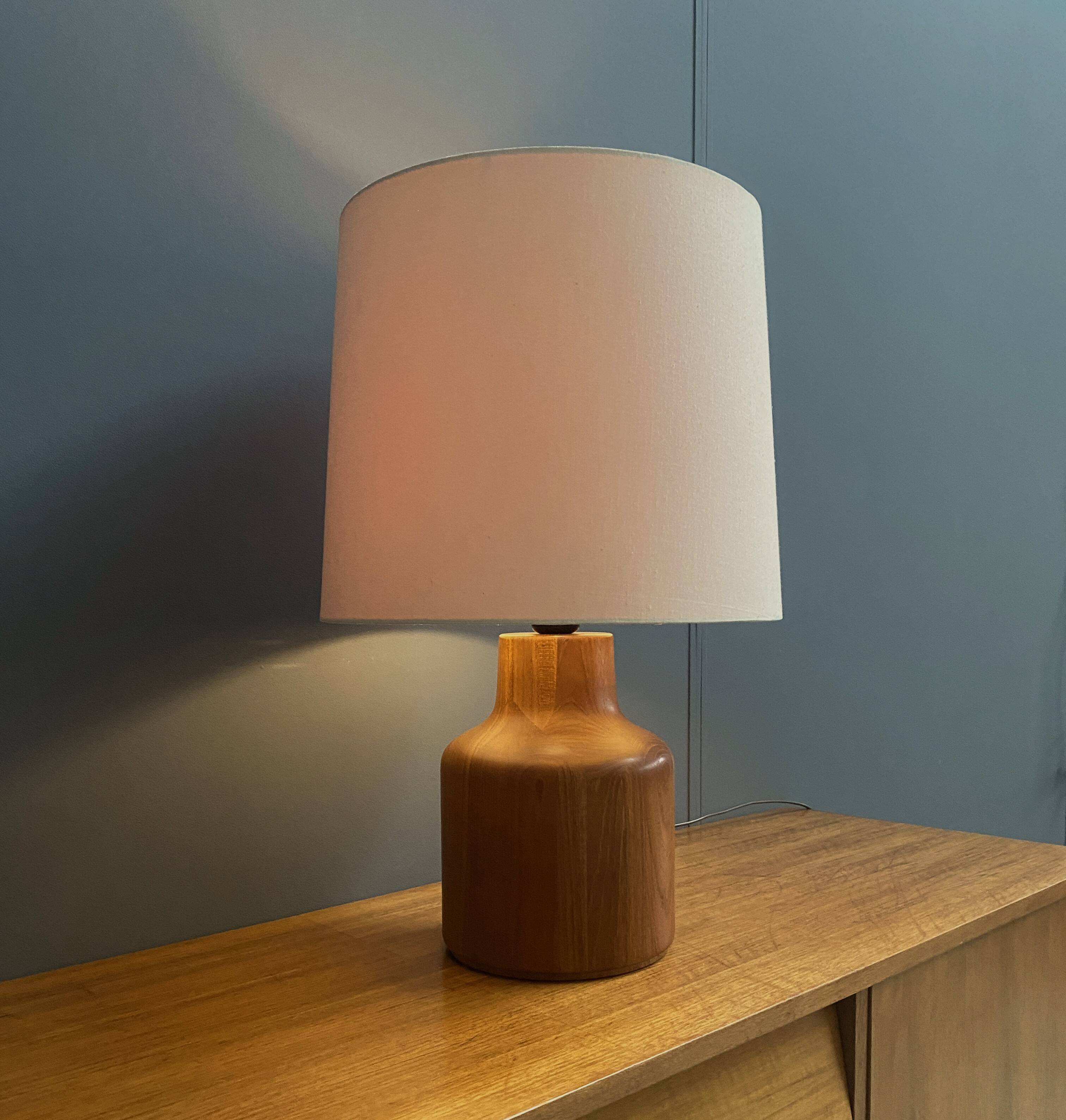 Teak table lamp by Kirk Copenhagen Denmark 1970s