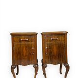 Tables de chevet italiennes en noyer, années 1930/1940