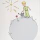 Antoine de Saint-Exupéry: The Little Prince waters his rose, lithograph.