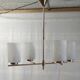 Modernist chandelier 4 lights in golden brass - 50s/60s