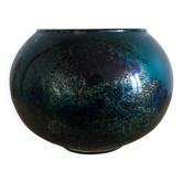 Glossy glass round vase by Jean Noêl Bouillet