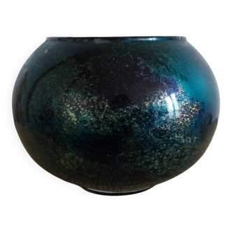 Glossy glass round vase by Jean Noêl Bouillet