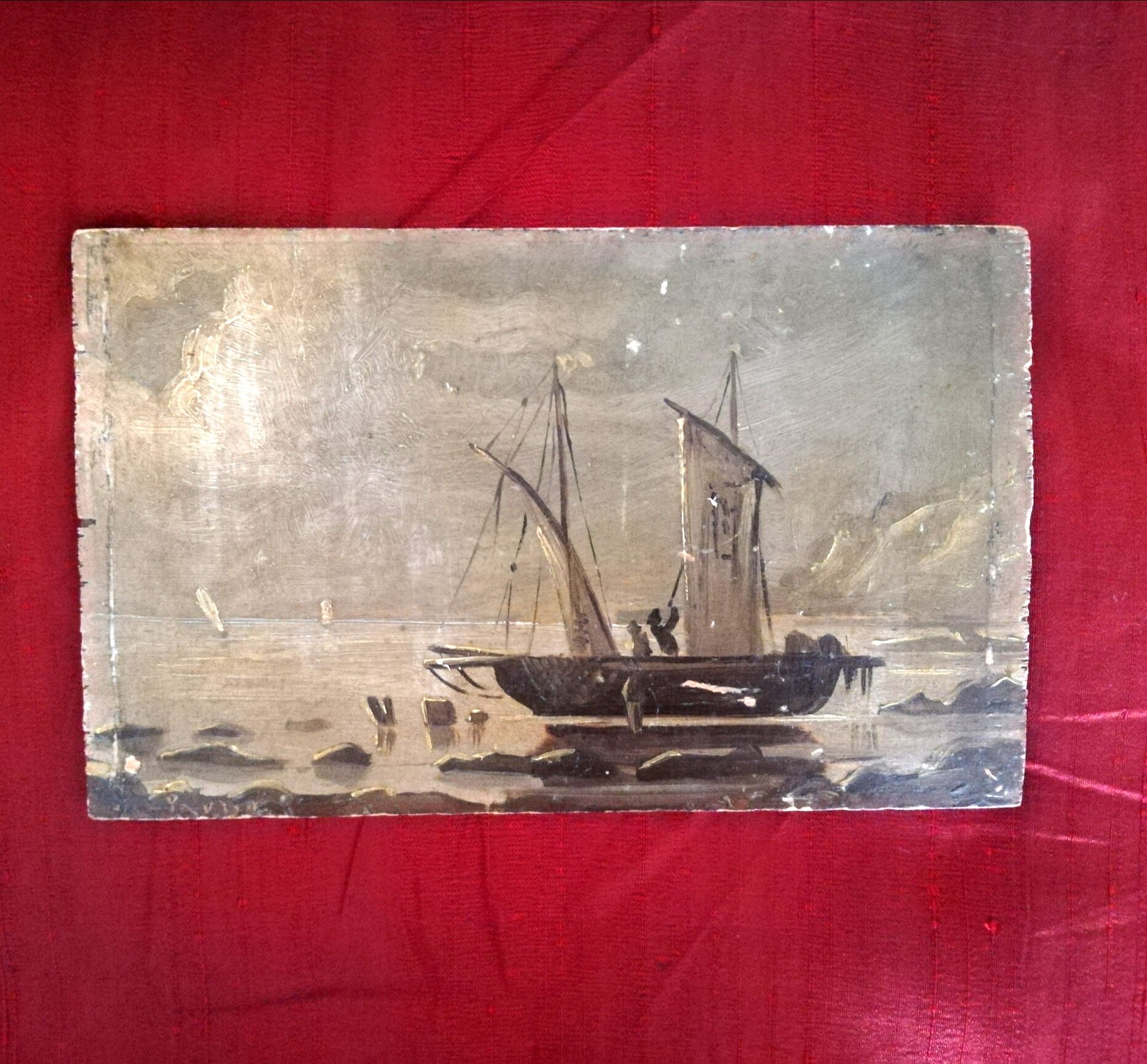 Paint, oil on wood panel