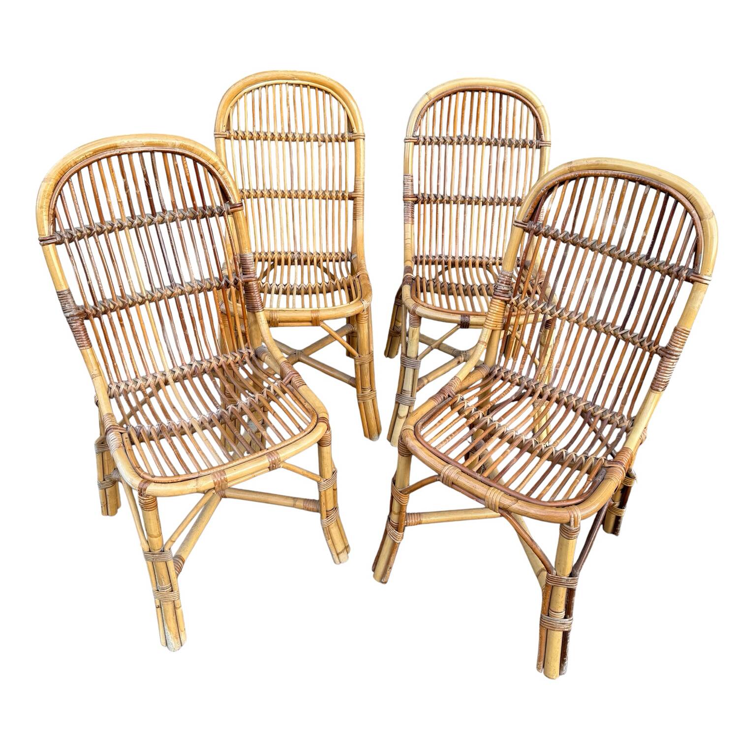 1960s rattan chairs from France