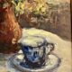 Nature morte à la tasse signée Peyranne, milieu XX siècle