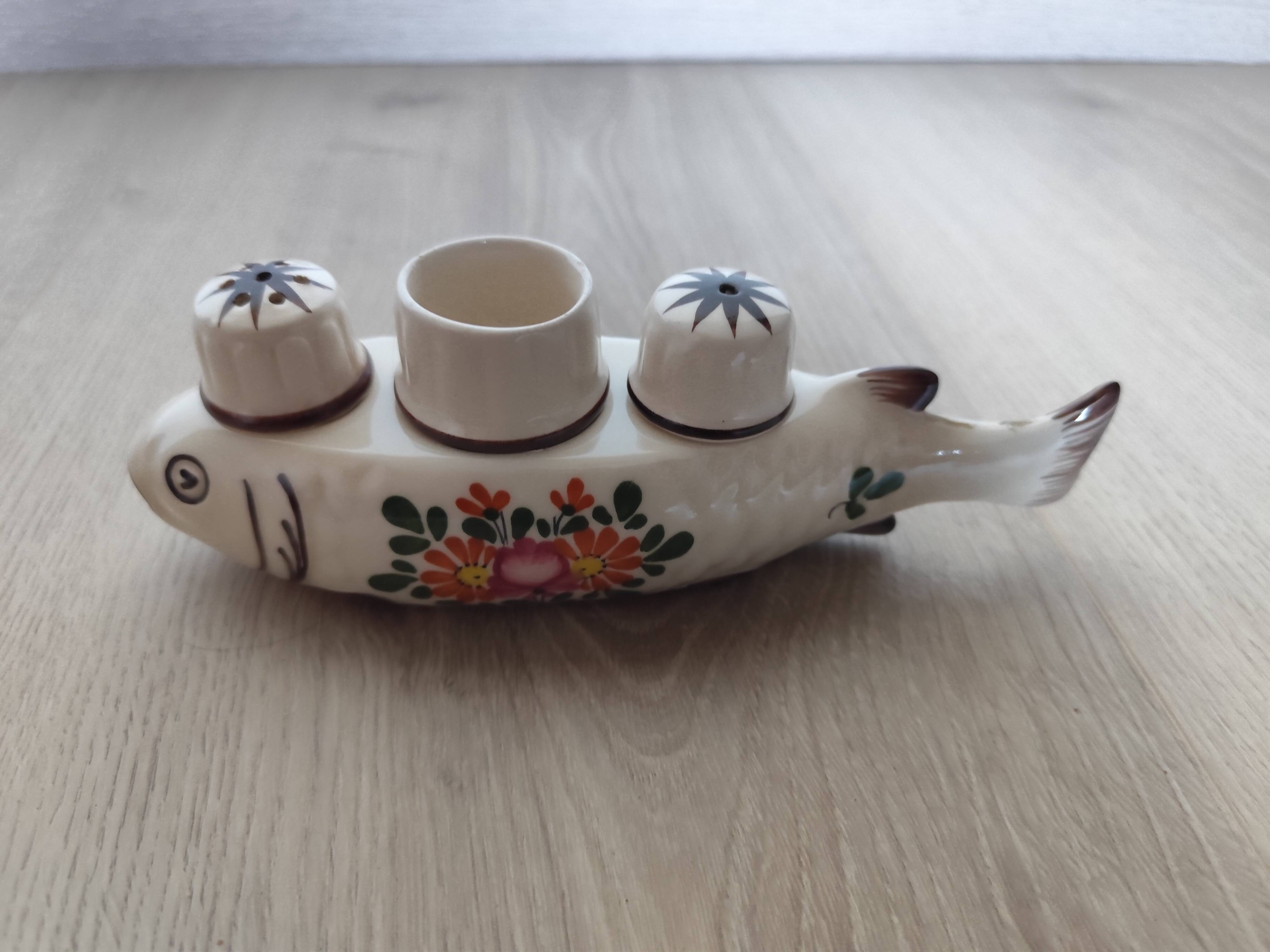 Vintage French Faience Condiment Set