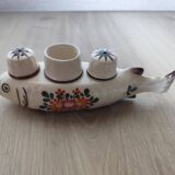 Vintage French Faience Condiment Set