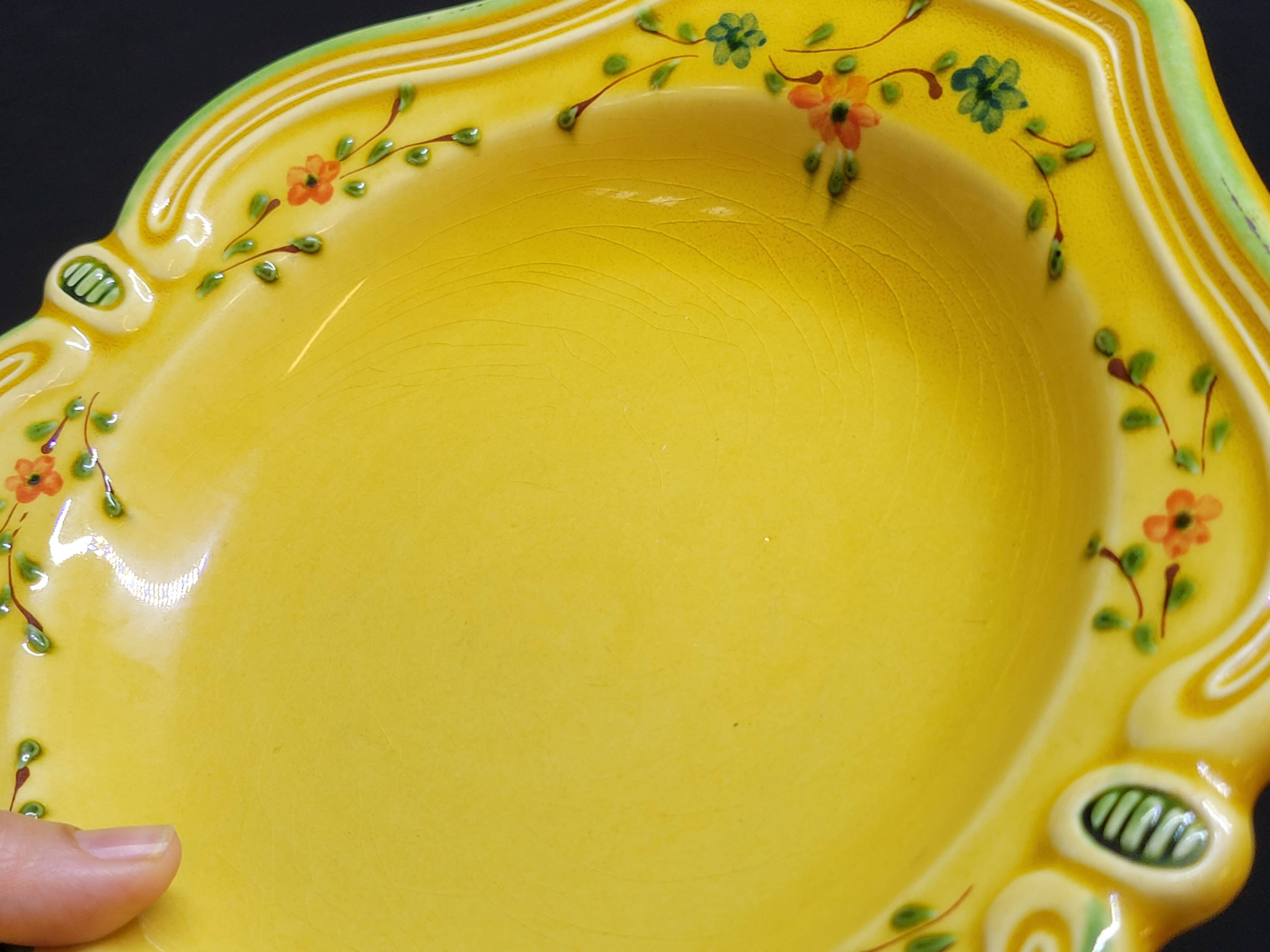 Provençal earthenware by Poet Laval France Vintage Deep Plate