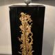 Large black lacquered lamp with gilt bronze decoration