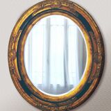 Large Gold Leaf Medallion Mirror with Beveled Glass - "Milo"